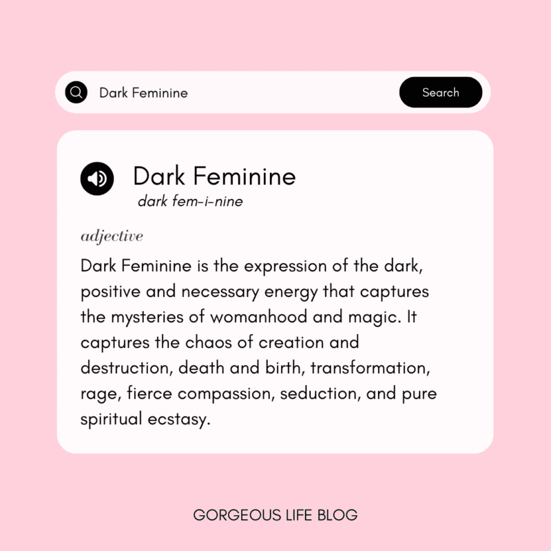 The Dark Feminine in 5 minutes. The Life